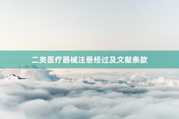 二类医疗器械注册经过及文献条款